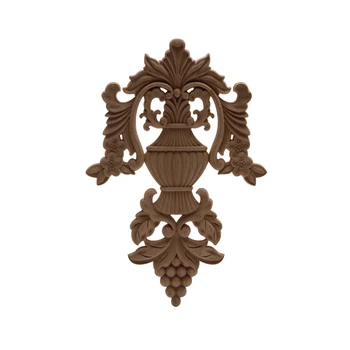 

Wood Applique Wood Frame Onlay Wood Figurines Carved Ornamental Exquisite Long Flower Rubber Wood Furniture Window Walls Corner