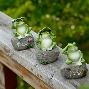 

3pcs/set Outdoor Garden Frog Decoration Cute Letter Model Home Miniature Resin Animal Handmade Art Ornament Statue Terrace Decor