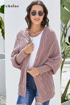 

Echoine Women Thick Knit Cardigan Sweater Long Dolman Sleeve Open Front Stylish Cozy Loose Tops Highstreet Jumper Ladies Outwear