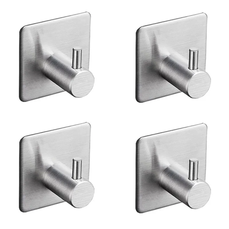 brushed Square hook Черные крючки для полотенец 4 шт. крепкая нержавеющая сталь всасывание ванная комната кухонная декоративная подставка держатель для ключей шапка Сумка Одежда Лопата вешалка - Цвет: brushed Square hook