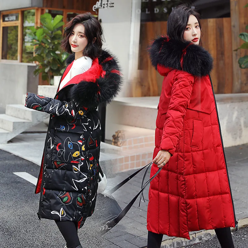 

Cotton-padded Jacket Women's 2019 New Style Korean-style Dongdaemun over-the-Knee Reversible down Feather Cotton-padded Clothes