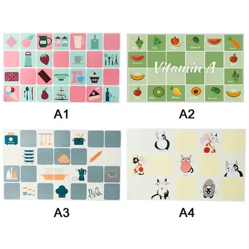 Self adhesive Anti oil Stickers Home Atove Tile Wall Sticker Kitchen Waterproof High Temperature Resistance Wallpaper Home Decor