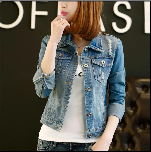 price cut  2019 Spring And Autumn New Style Jeans Coat Women's Long-Sleeve Korean-style Fashion Jacket Short S