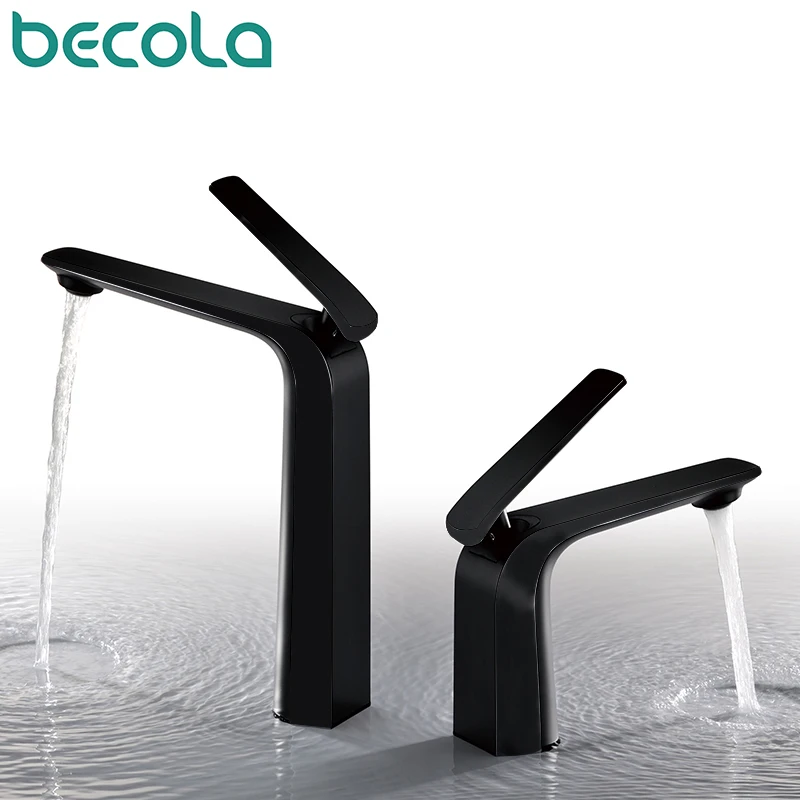 

BECOLA Bathroom Basin Faucet Chrome Single Handle Kitchen Sink Faucet Cold and Hot Mixer Water Bathroom
