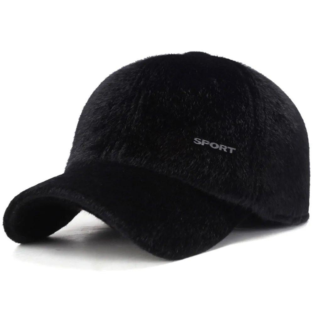 FS Теплый ушанки Зимние шапки бейсбол кепки для мужчин бренд Snapback Черный Кости полный s регулируемый открытый спортивная шапка Earmuffs