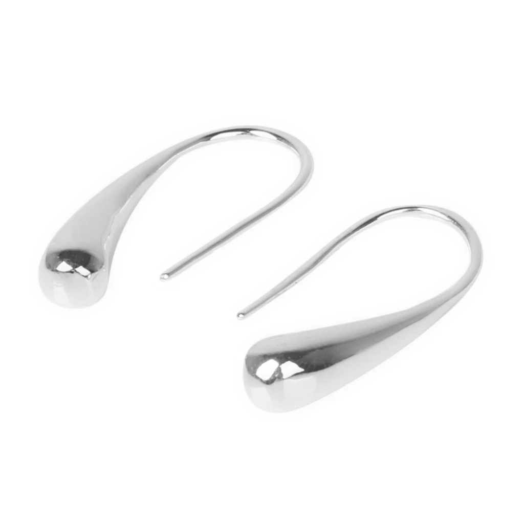 Women Fashion Jewellery silver color Earrings Teardrop Drop Hoop Earrings Ear Stud