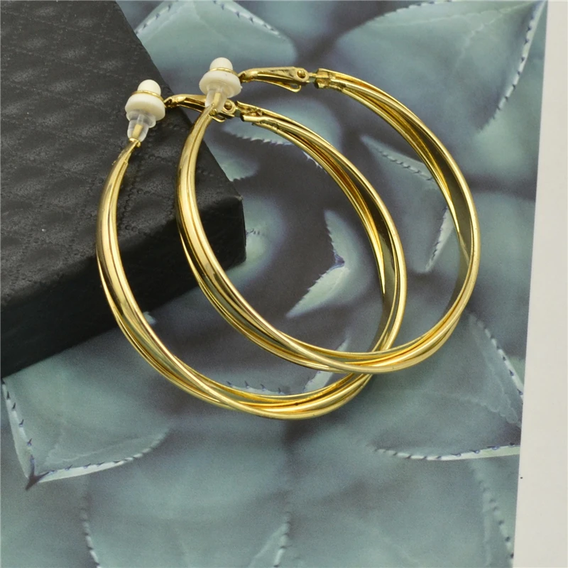 Clip earrings women Not allergic Painless No need pierced ears With cushion Fashion Casual Large circle ladies earrings ear clip earrings,clip earrings,ear clip