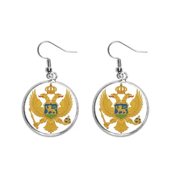 

Montenegro Europe National Emblem Ear Dangle Silver Drop Earring Jewelry Woman