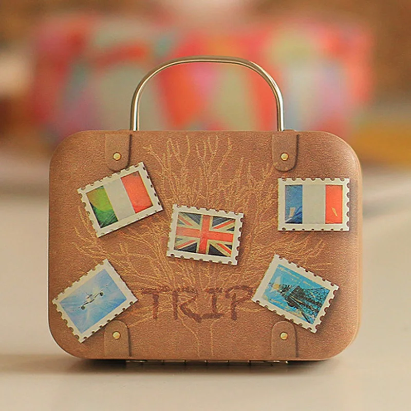 Камера печатная жестяная коробка прямоугольный чемодан для монет Конфеты Шоколад чай Свадебный Органайзер 7X5X3 см - Цвет: B-3