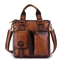 13 дюймов натуральная кожа коровья кожа мужчины большой емкости ноутбука сумки портфель сумки