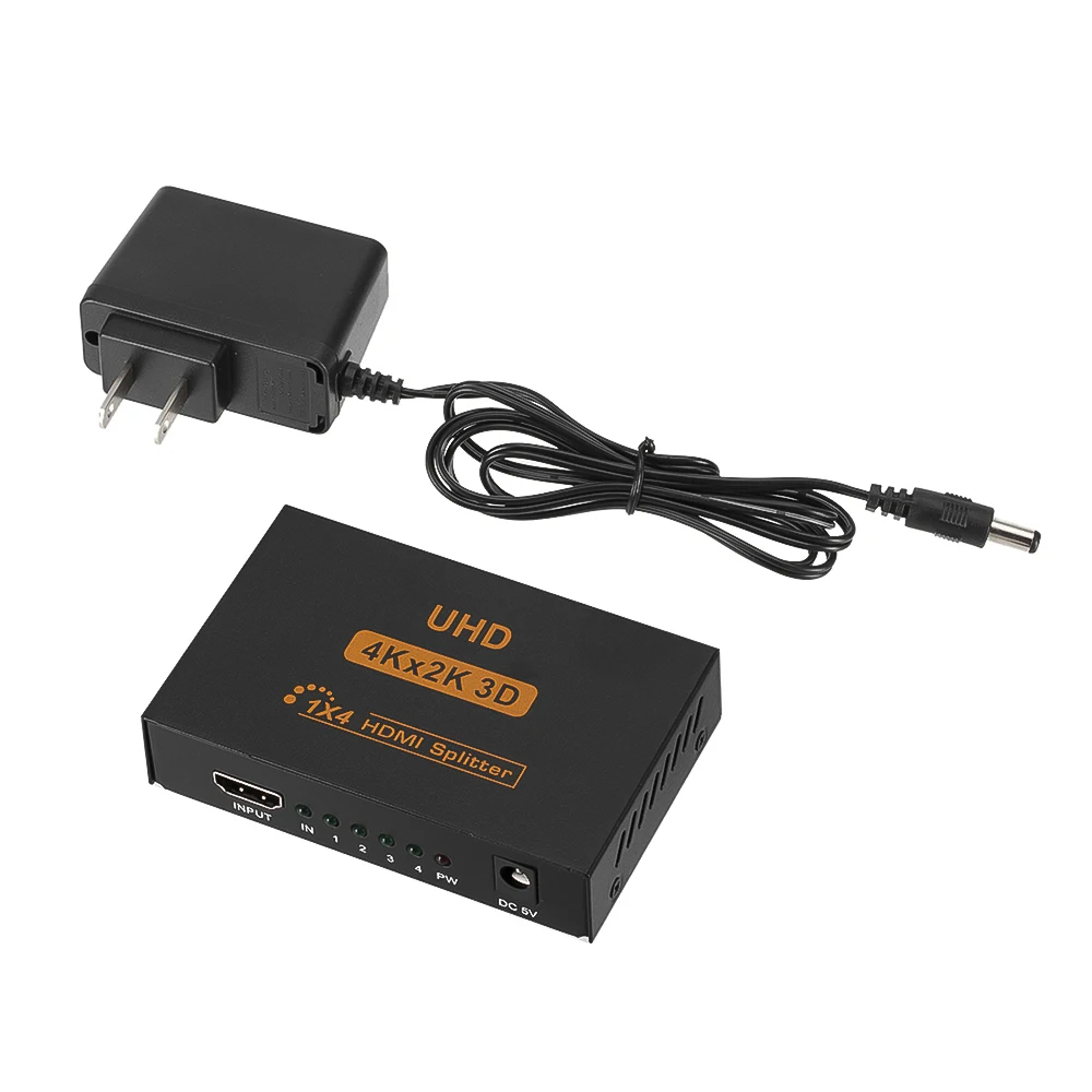 Kebidu 4K HDMI сплиттер Full HD 1080p видео HDMI переключатель 1X2 1X4 усилитель HDMI двойной дисплей для PS3 Xbox HDTV DVD