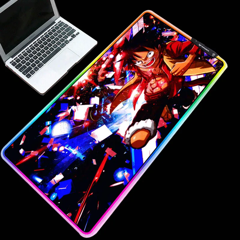 

Mairuige Cool Anime Little Boy Patterned Mouse Pad RGB Multi Size Luffy Patterned Keyboard Pad High Quality Lighting Desk Mat