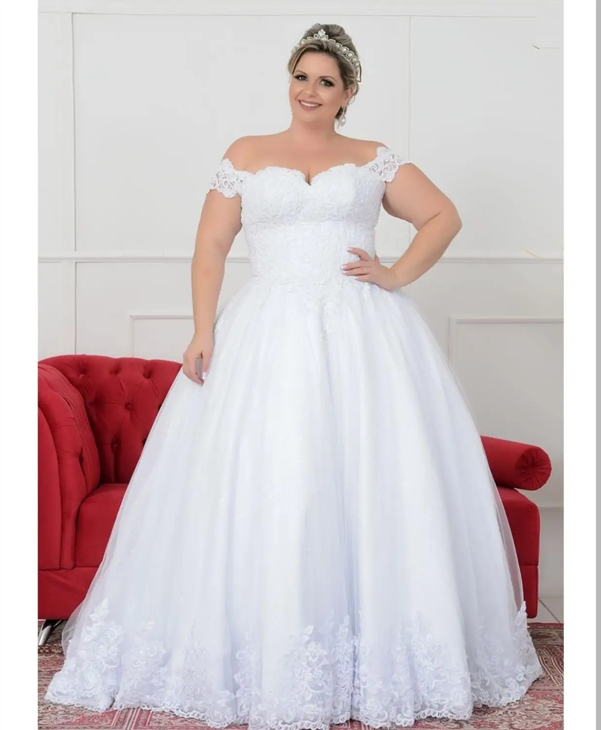 Robe de mariee свадебное платье размера плюс 26 Вт с коротким рукавом большой размер с рукавом для женщин кружево Аппликация Размер 24