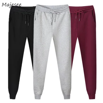 

Pants Men Winter Large Size Solid All-match Thicker Plus Velvet Warm Pockets Leisure Sweatpants Mens Korean Ulzzang Trousers