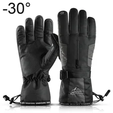 Лыжные перчатки с сенсорным экраном, для сноуборда, катания на лыжах, полный палец, перчатки, зимние теплые ветрозащитные водонепроницаемые рукавицы, для пеших прогулок, для велоспорта Износостойкая нескользящая