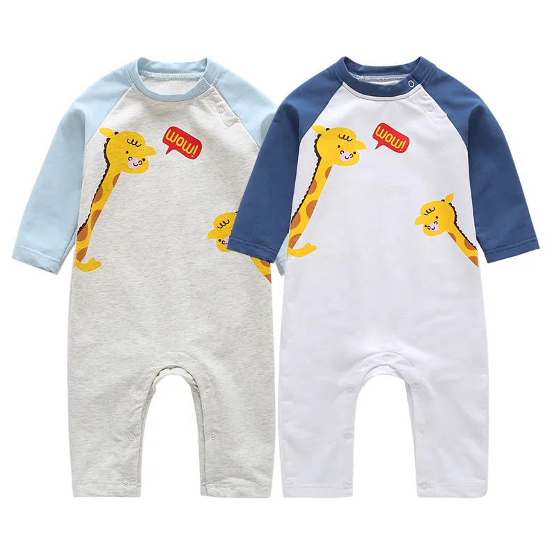 

Baby Clothes Spring New Style 2019 Korean-style Giraffe Mixed Colors Baby Long-sleeve Jumpsuit Sweater a Generation of Fat