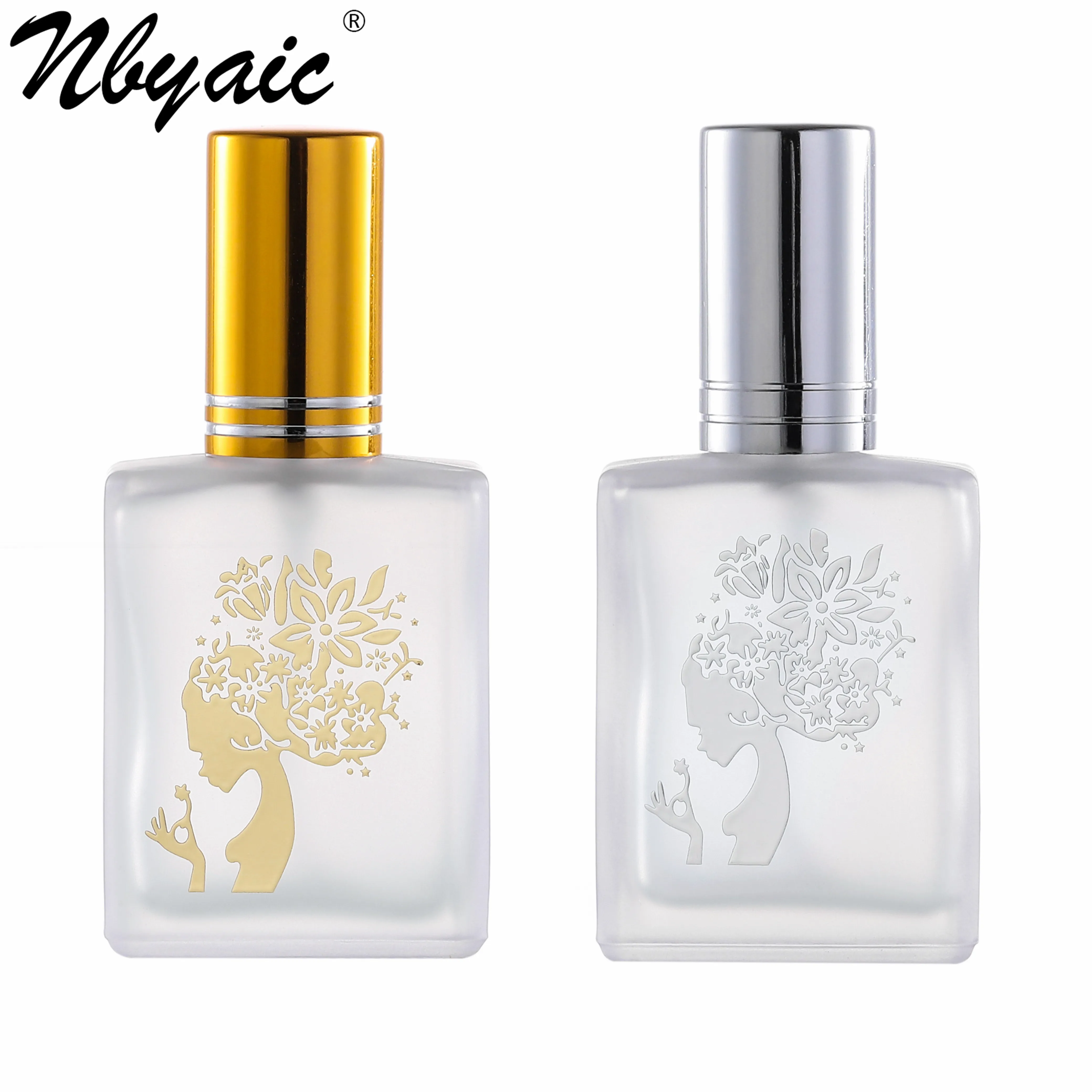 Nbyaic 1pcs perfume bottle 15ml portable sand glass perfume, empty bottle, sparkling gold and silver spray bottle.