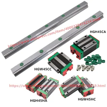 

xyzr axis linear rail hgr HGR45 2500mm long with hiwin caps and slider block HGH45CA HGH45 HGW45CC HGH45HA HGW45HC for CNC parts