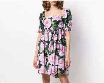 

Women Customize Made Plus Size 3XS-10XL Summer Fashion Casual Floral Print A Line Dress