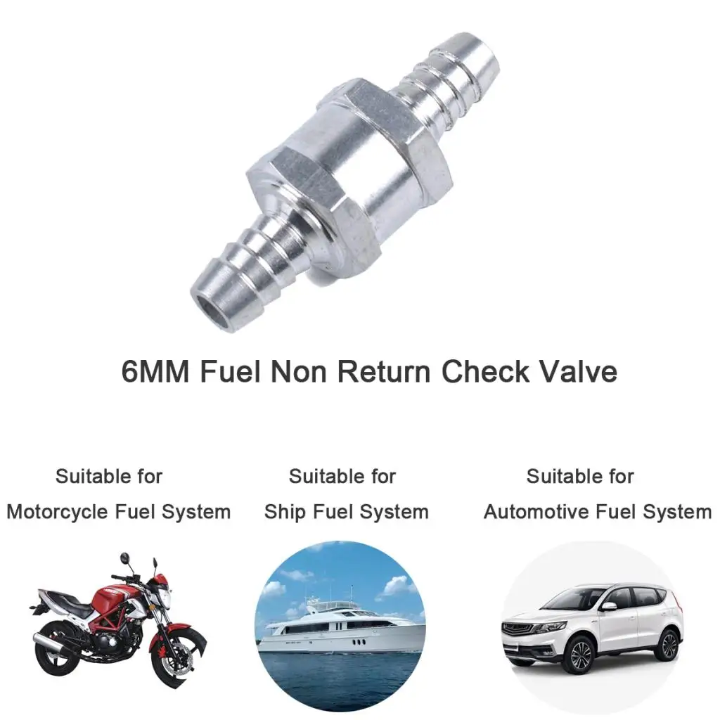 

6mm Aluminium One Way Fuel Non Return Check Valve Petrol Diesel Oil Water