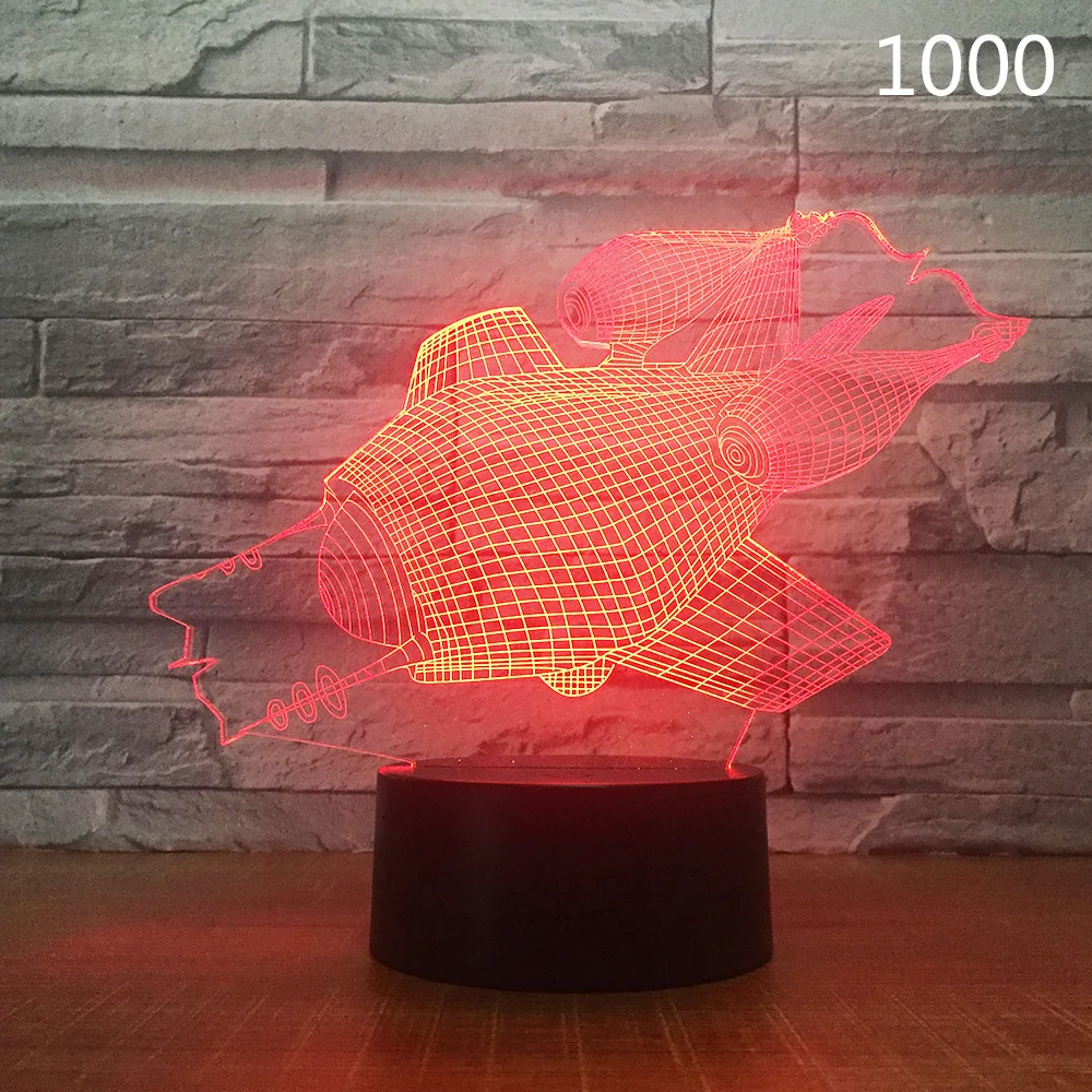 Model 7 Все формы самолета 3D ночник Воздушный самолет Настольный светильник детский день рождения, день рождение мальчика подарок Изменение цвета иллюзия Прямая поставка подарок - Испускаемый цвет: Model 7