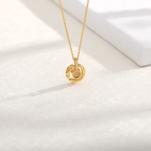 Rose Gold&Silver 100 languages I love you Projection Pendant Necklace Romantic Love Memory Wedding Necklace