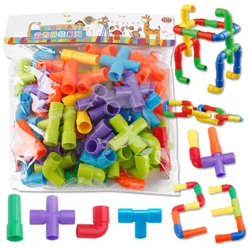 

NEW Colorful Educational Water Pipe Building Blocks Toys For Children DIY Assembling Pipeline Tunnel Block Model Toy For Kids