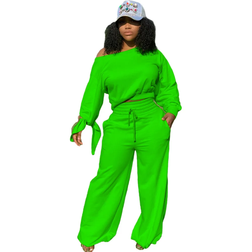 

2020 Autumn Winter Women's Set Tops Legging Pants Set Tracksuit Two Piece Outfit Active Bow Sportswear Sweatsuit