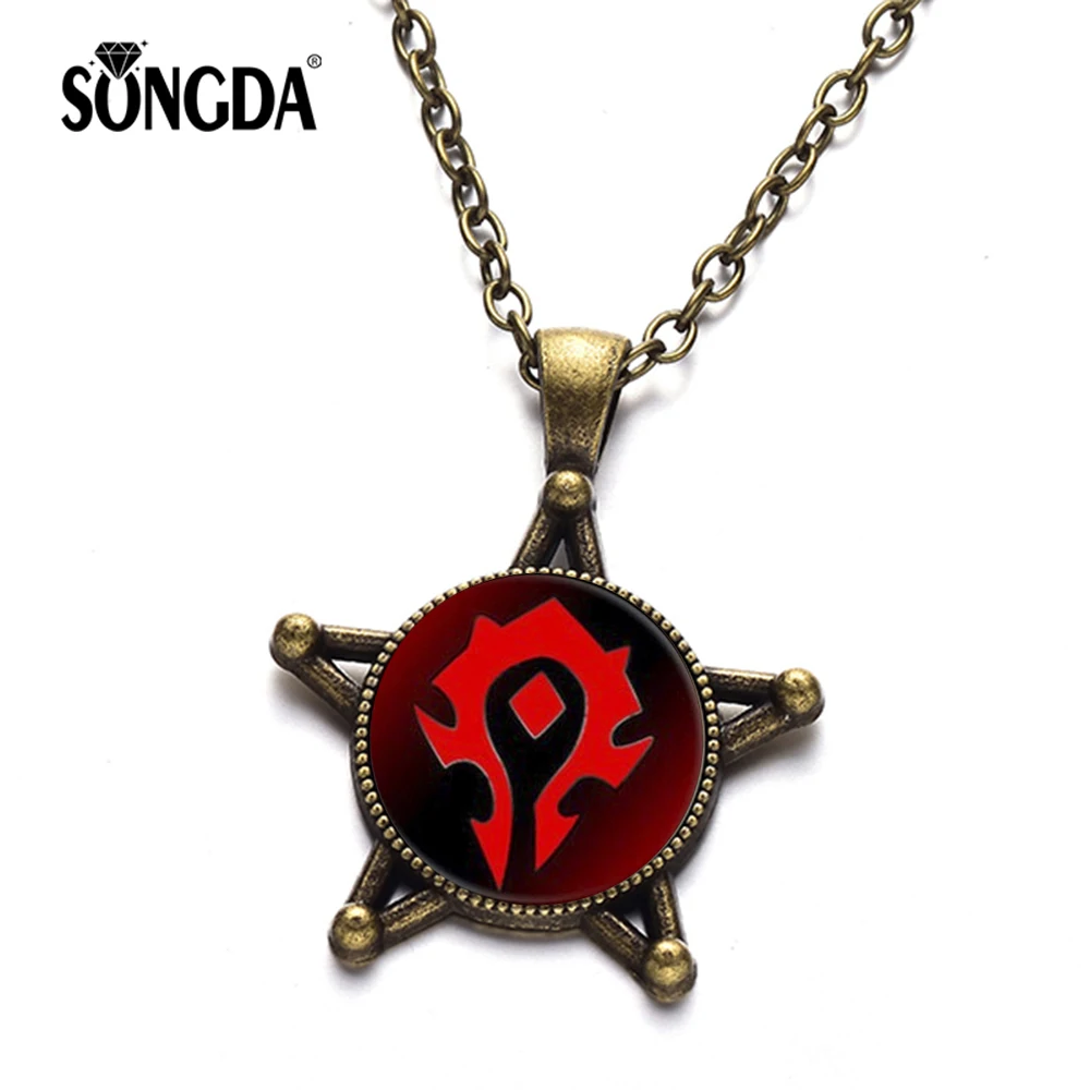 SONGDA стимпанк мужское ожерелье WOW World of Warcraft этнический союз значок Пентакль