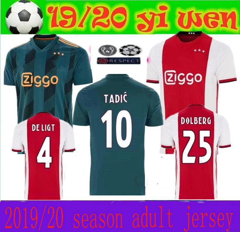 AJAXes домашние футбольные Майки#21 DE JONG футболка ajaxES 19 20#10 TADIC#4 DE LIGT мужские Футболки размер S-4XL футбольные футболки