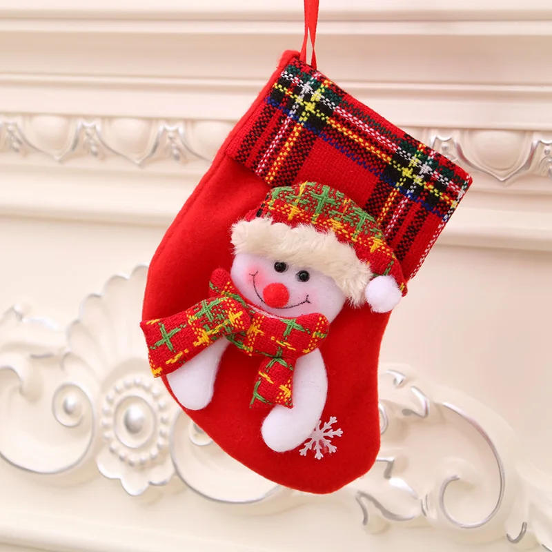 ETya, рождественский подарок, чулки, мини-носки, Санта-Клаус, конфетный подарок, сумка, Рождественская елка, Декор, орнамент, новогодние чулки, navidad - Цвет: snowman