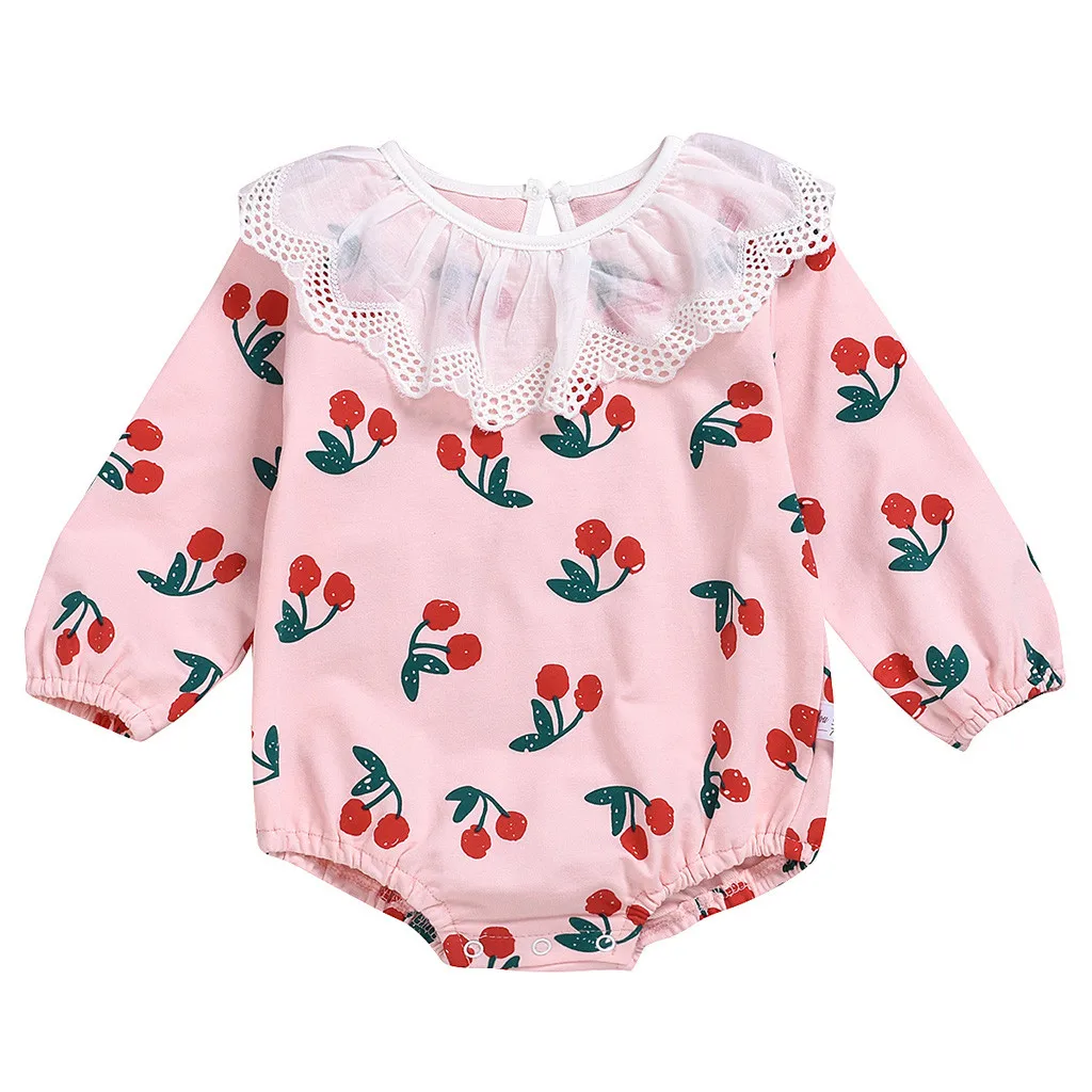 Kawaii/боди для новорожденных с героями мультфильмов; боди с длинными рукавами и принтом для маленьких девочек; модная новая одежда; cosas para recien nacido - Цвет: Pink