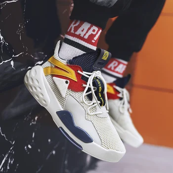 

Men Sneakers 2019 New Breathable Lace Up Men Mesh Shoes Fashion Casual No-slip Men Vulcanize Shoes