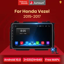 Junsun V1 Android 10.0 DSP CarPlay autoradio multimédia lecteur vidéo Auto stéréo GPS pour Honda HRV Vezel 2015 - 2017 2 din dvd