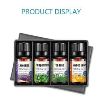 

4pcs Flower Fruit Pure Essential Oil Set Relieve Stress for Humidifier Fragrance Lamp Air Freshening Body Oil 10ml*4