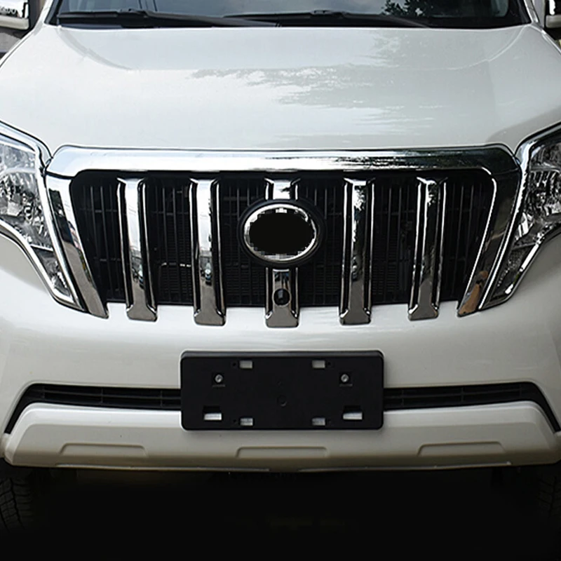 

Для Toyota Prado FJ150 FJ 150 2014-2017 ABS Хромированная передняя камера решетка гриль молдинг вокруг камеры крышка отделка автостайлинг 7 шт.