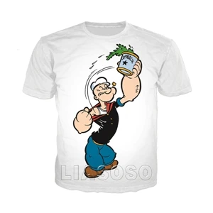 10 Модный дизайн мультфильм аниме Popeye футболка для мужчин/женщин футболки с 3D-принтом унисекс Harajuku стиль футболка уличная топы p1 - Цвет: 10