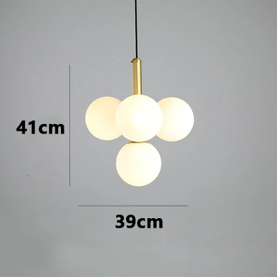 Nordic Bedroom Glass Ball Chandelier Lighting Modern Dinning Room Chandelier Creative Luminaria Suspension/Hanging Lights - Цвет абажура: L39x41cm