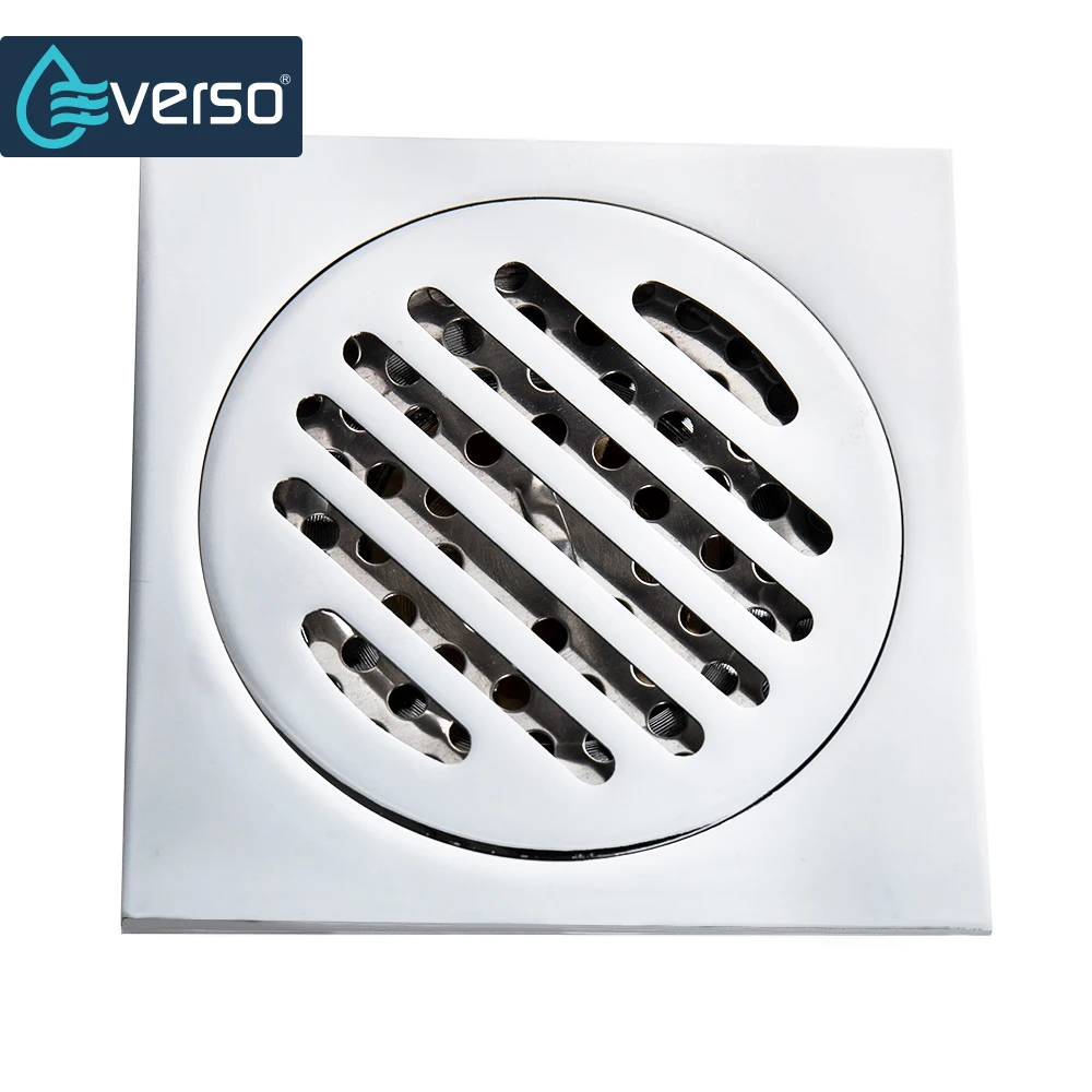 Напольная сливная решетка Everso для ванной невидимая душа 100X100 мм нержавеющая
