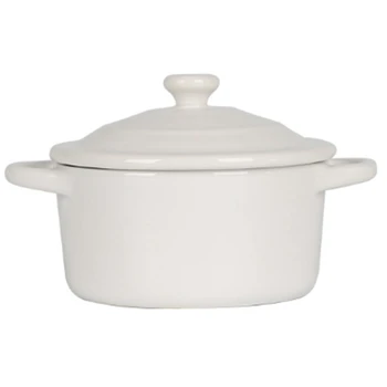 

Ceramic Rice Bowl Tableware Double Ear With Lid Soup Bowls Simple And Creative Salad Bowl Mousse Jelly Bowl With Covered Pudding