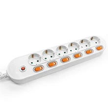 Multiprise électrique intelligente, 2/3/4/5/6AC, 1.5/2.5M, 3AC, 5v, 2a, adaptateur de chargeur