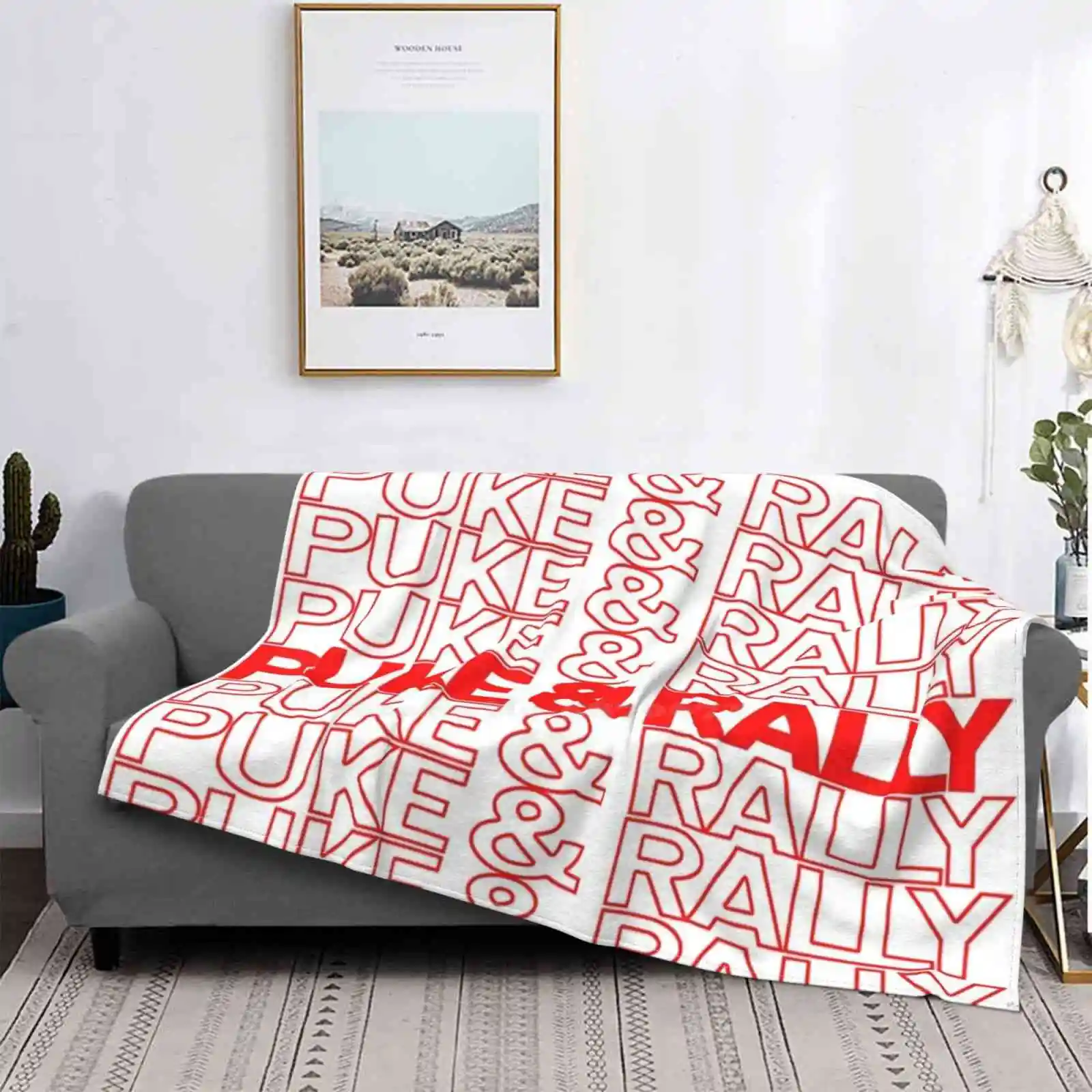 

Puke & Rally Air Conditioning Soft Blanket Booze Beer Funny Party Souvenir Drinkers Plastic