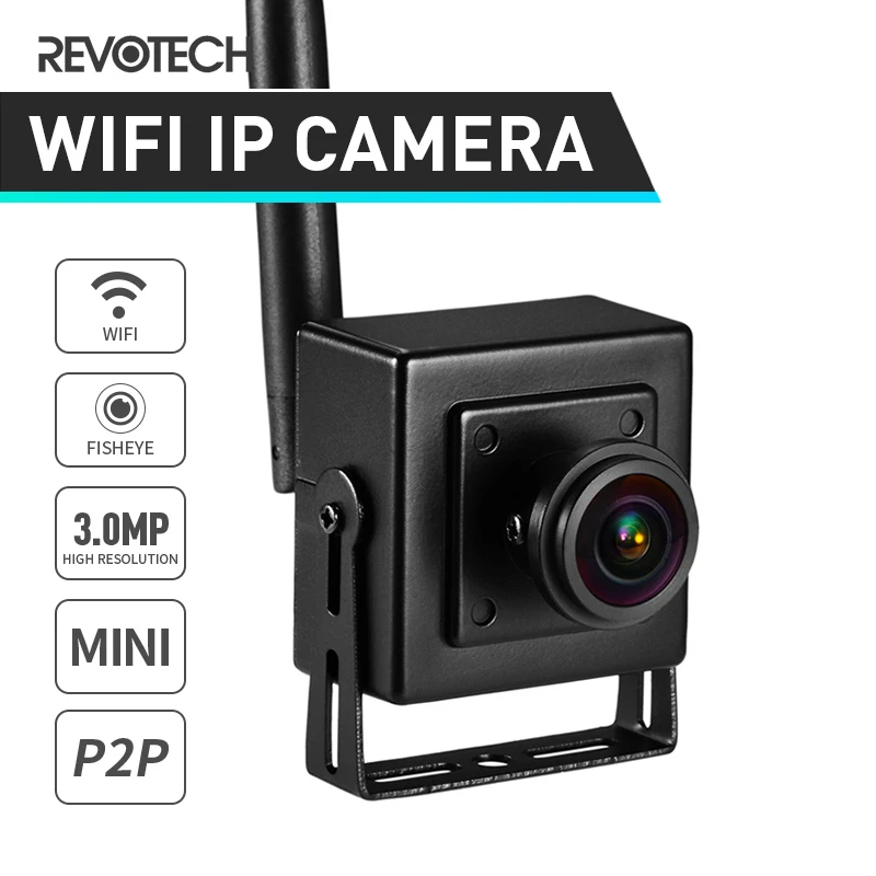 H.265 Wi Fi 3MP / 1080P рыбий глаз мини IP камера панорамная P2P металлическая
