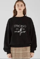 black STRONG AS A Mother пуловер осенние толстовки Топы в Корейском стиле толстовки с круглым вырезом и длинными рукавами готическая одежда - Цвет: black