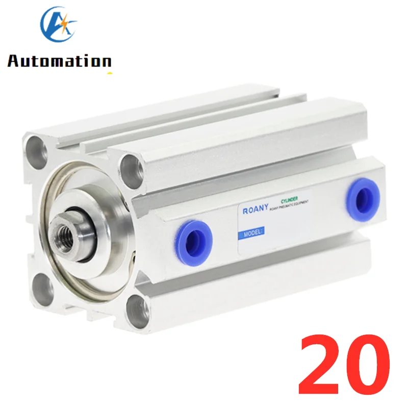 Color: SDA20X40-S Magnet Fevas SDA2040-S 20mm Bore 40mm Stroke Compact Air Cylinders SDA20X40 Dual Action Air Pneumatic Cylinder