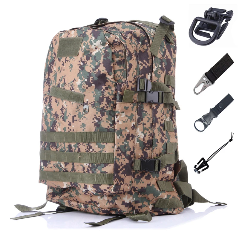45L mochila militar армейская тактическая сумка, военная камуфляжная уличная Большая вместительная сумка, рюкзак для кемпинга, охоты, рыбалки, Bolso Pack - Цвет: Bag and accessories