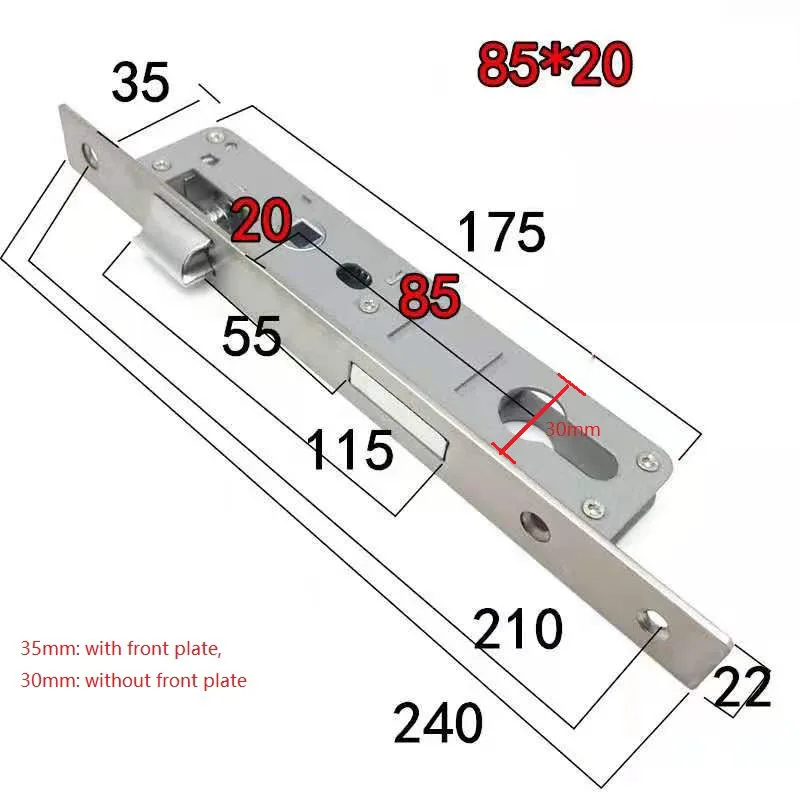 Narrow Security Mortise Door Lock case Anti-theft Door Lock Body Size 85 92Series Accessories 8520 8530 8540 9220 9230 Door Lock