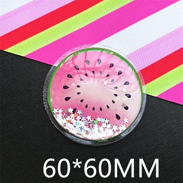 10 шт./лот 60X60 мм зыбучие пески мультфильм шаблон фрукты жидкость шейкер - Цвет: 60x60MM