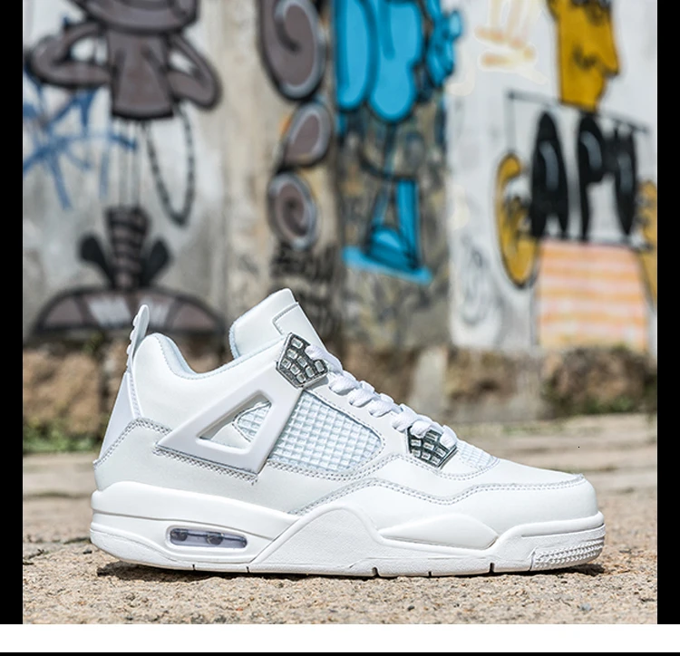Мужские баскетбольные кроссовки NIKE AIR JORDAN 4, Нескользящие, износостойкие, с воздушной подушкой AJ4, мужские спортивные кроссовки#308497-116