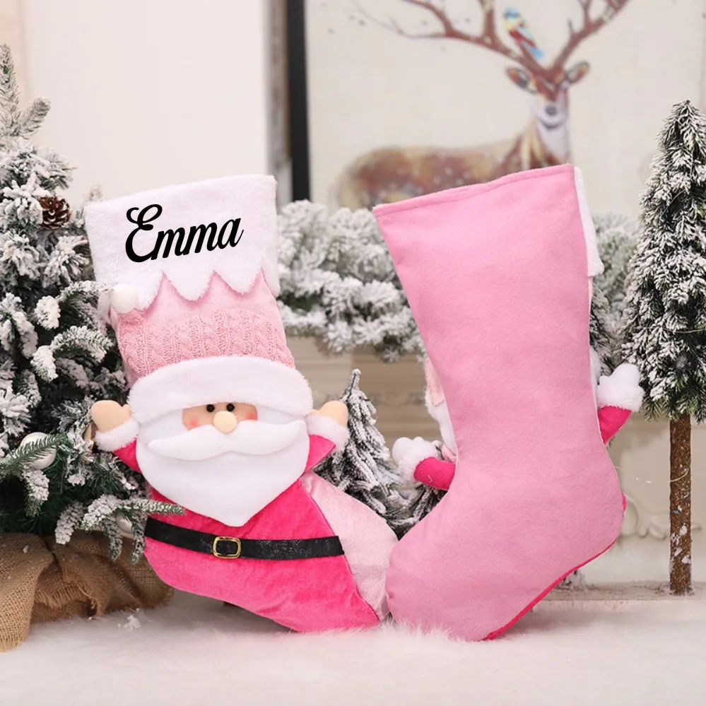 

Custom Christmas Stockings Baby Girl Babys First Christmas Stocking Personalized Christmas Gifts Pink Santa Christmas Stockings